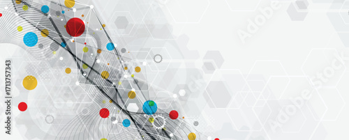 Abstract circuit technology and science background with geometric elements