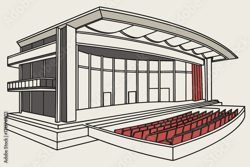 Alliance Theatre in Atlanta, Georgia, modern venue with sweeping stage design