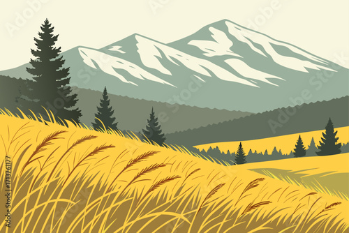 Adirondack High Meadows in New York, golden grasses swaying beneath snow-capped mountain peaks