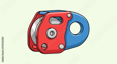  Climbing pulley illustration for mountaineering and rescue equipment