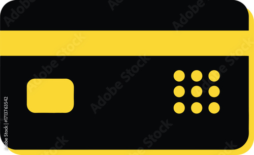 Secure credit card with chip and keypad icon