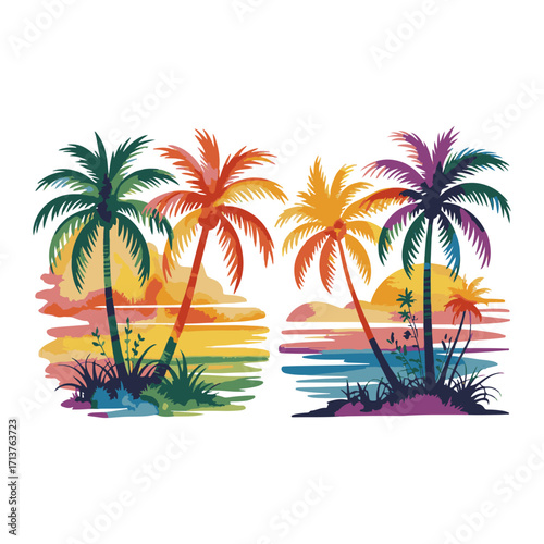 palm trees on a beach