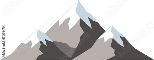 Majestic mountain peaks with snow caps under a clear sky, symbolizing adventure and aspiration.