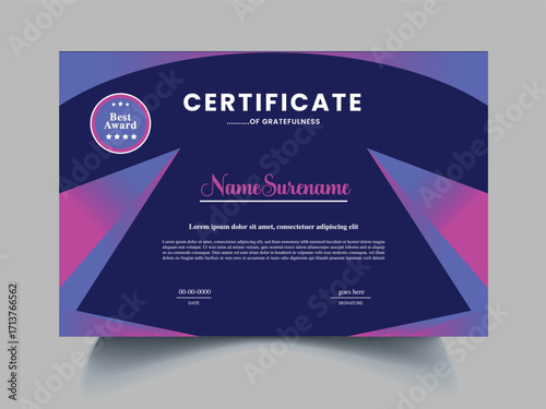 Certificate Design Vector Graphics template