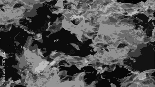 Abstract grayscale liquid texture with fluid, chaotic black and white patterns. Swirling in water, marbled smoke, or molten surfaces. Ideal for backgrounds, abstract design and modern digital art.