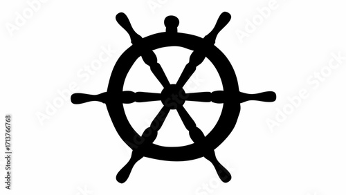 Classic ship's helm guiding the way forward with control and direction