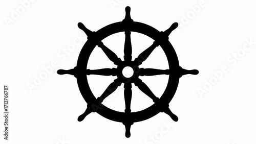 Classic ship's wheel steering control for nautical navigation and maritime adventure