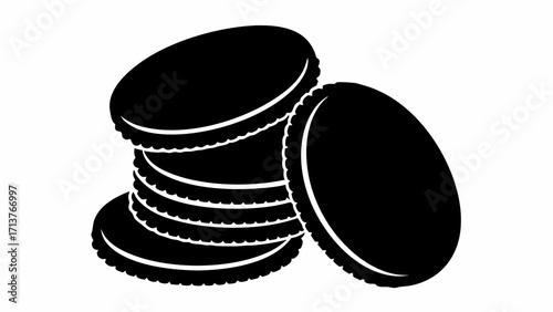 Satisfy Your Cravings with Delicious Chocolate Sandwich Cookies, Stacked High for a Tempting Treat, Ideal for Snacking and Sweet Indulgence