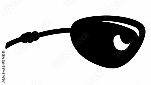 Stylized black pirate eyepatch graphic for design projects and creative themed visuals