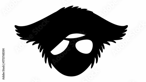 Mysterious pirate silhouette with hat and eye patch evokes adventure on the high seas
