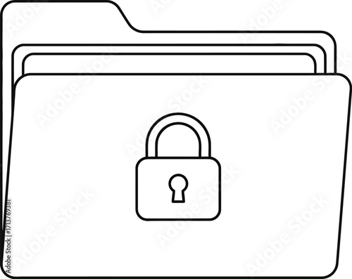 Secure folder with a locked padlock, representing data protection and privacy.