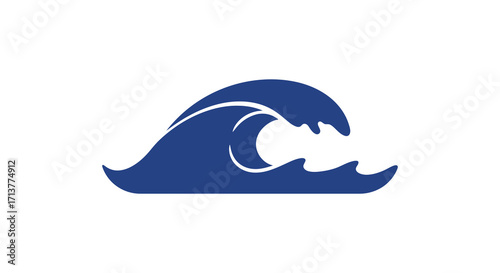 Stylized blue wave graphic representing ocean water and marine life