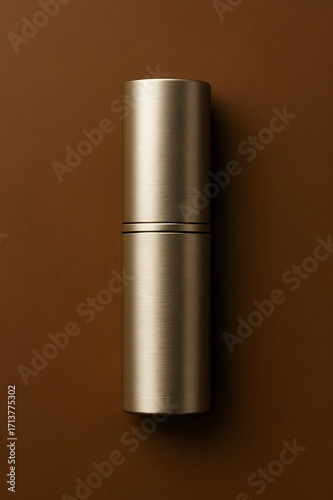 Champagne gold lipstick tube with brushed metal finish
