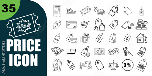 Vector art of set of price icons for retail and commerce use