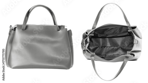 An elegant feminine bag in open and closed form.