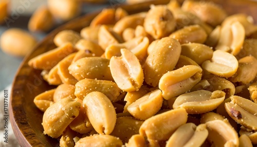 Salted roasted peanuts in a bowl