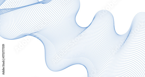 Abstract blue vector illustration of a wave design with flowing lines and a watery pattern creates a cool background
