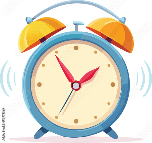 A vintage alarm clock with a classic ring, symbolizing time, deadlines, punctuality, and a retro aesthetic. Generative AI