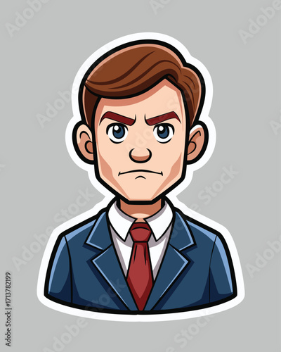 Businessman with an angry expression