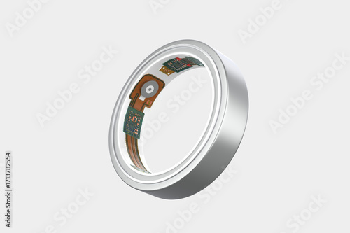 Smart Health Ring Body Monitoring Items Android Smart Ring,Smart Sleep. 3d illustration