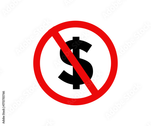 No dollar icon. No money concept vector design and illustration.

