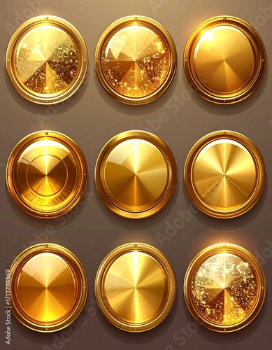 Gold circular design elements