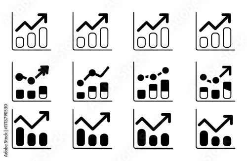Collection of Business Growth and Data Analysis Icons