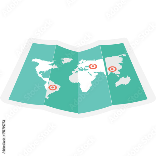 Route Planning Icon - Map Navigation Visualization