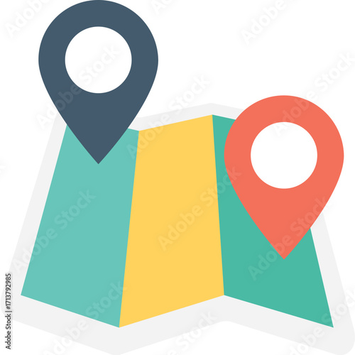 Route Planning Icon - Map Navigation Visualization