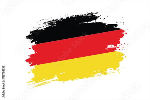 Germany flag brush stroke vector, grunge abstract German national flag design, textured paint stroke patriotic background