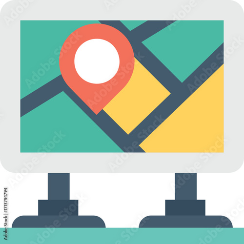 City Navigation Icon - Urban Map and Positioning Symbols