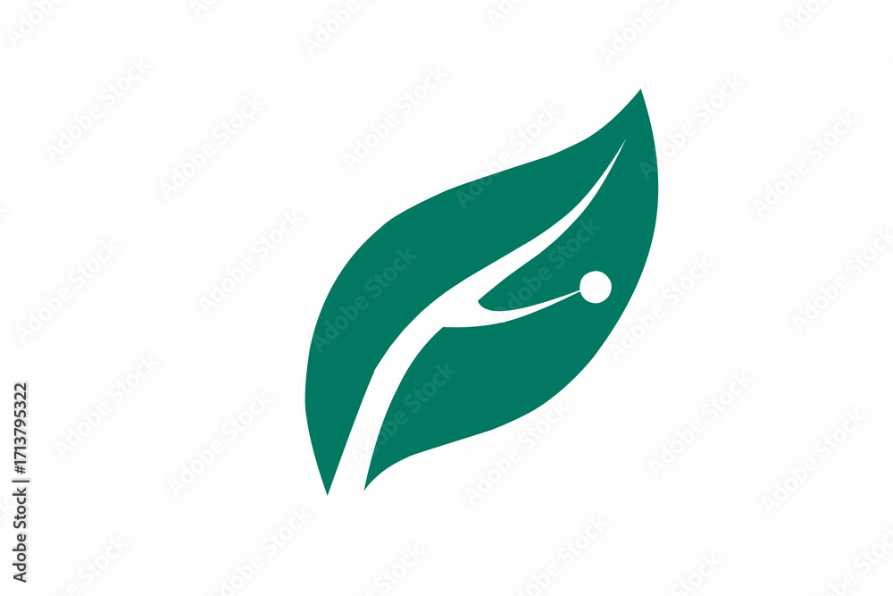Obraz premium green leaf with water drops
