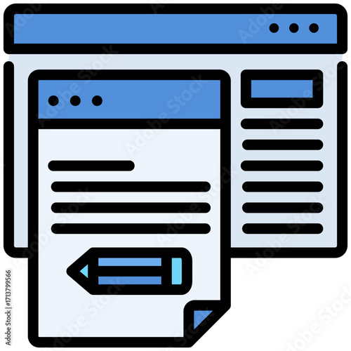 Content writing icon isolated on white background. vector illustration icon for digital nomad