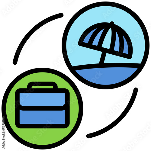 Vacation icon isolated on white background. vector illustration icon for digital nomad