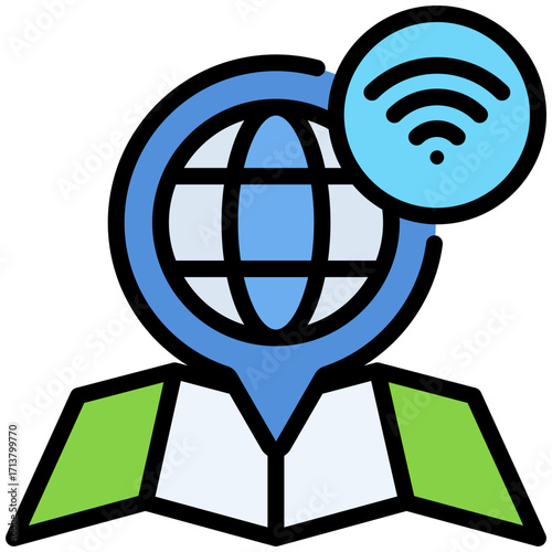 Wireless network icon isolated on white background. vector illustration icon for digital nomad