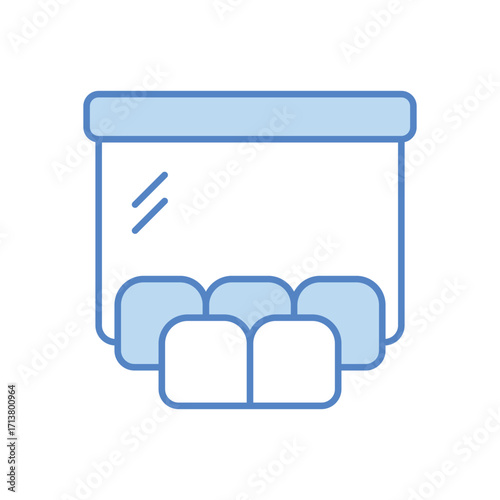 Lecture Hall Blue Color Tone Icon Vector