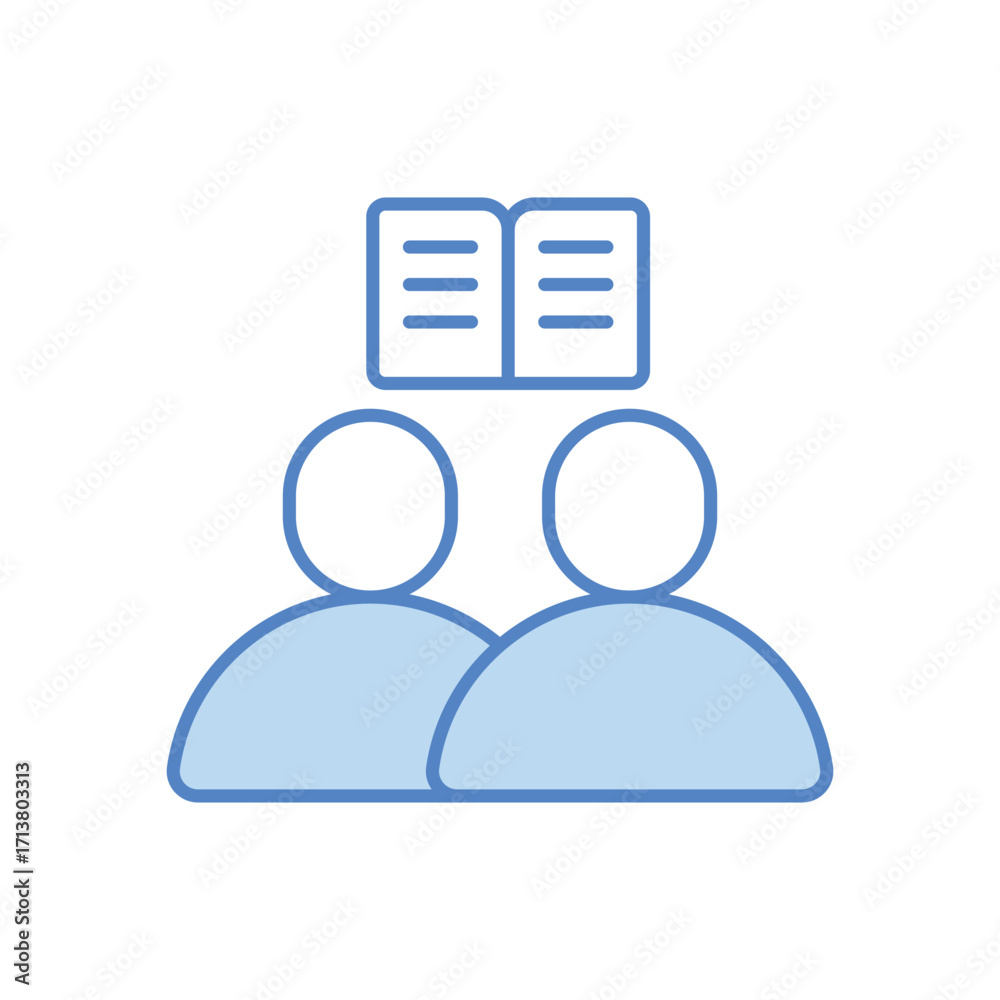 Fototapeta premium Group Study Blue Color Tone Icon Vector