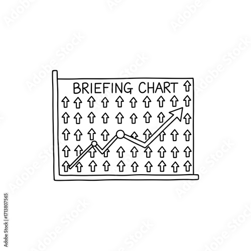 Doodle briefing chart patterned with upward arrow icons