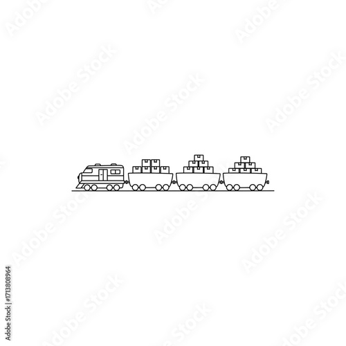 Doodle train cargo wagons with stacked boxes