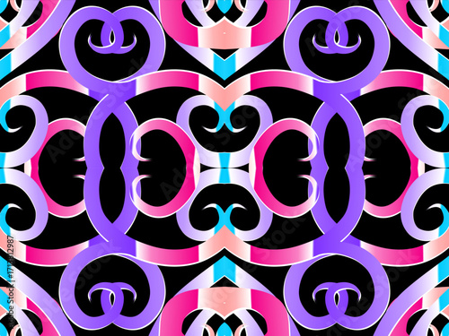 colourful aesthetic abstract gradient batik dayak line art shape wallpaper background pattern	
