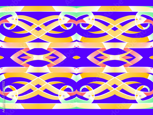 colourful aesthetic abstract gradient batik dayak line art shape wallpaper background pattern	