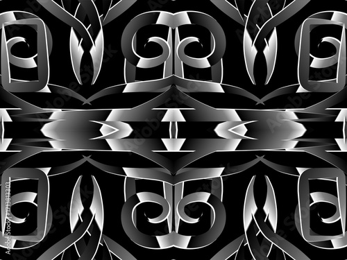 colourful aesthetic abstract gradient batik dayak line art shape wallpaper background pattern	