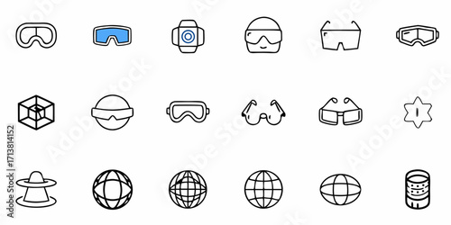 Discover modern icons representing technology, vision, and global connection for dynamic digital projects and innovative designs