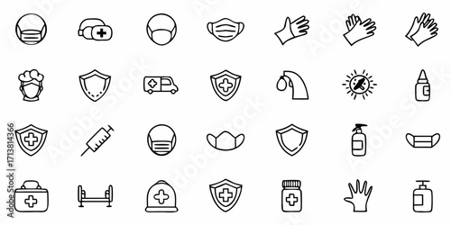 Essential medical icons for health awareness campaigns and healthcare design projects