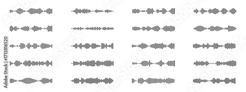 Set of sound wave icons. Vector elements for music player, podcasts, mobile voice message, streaming.
