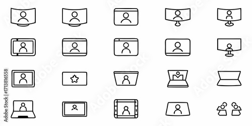 Diverse collection of user profile icons symbolizing online presence, communication, and digital identity for modern applications