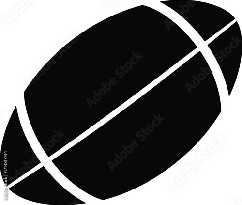 American football icon simple silhouette sport graphic vector