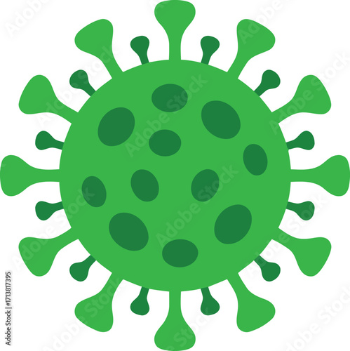 Green coronavirus microbe illustration infectious disease pandemic concept vector