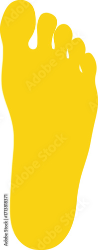 Yellow footprint graphic icon isolated on white simple human step symbol vector