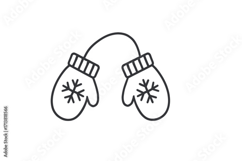 Stay Warm with Adorable Winter Mittens Featuring Snowflake Designs, Perfect for Holiday Greetings and Seasonal Promotions, Originally a Scalable Vector Graphic